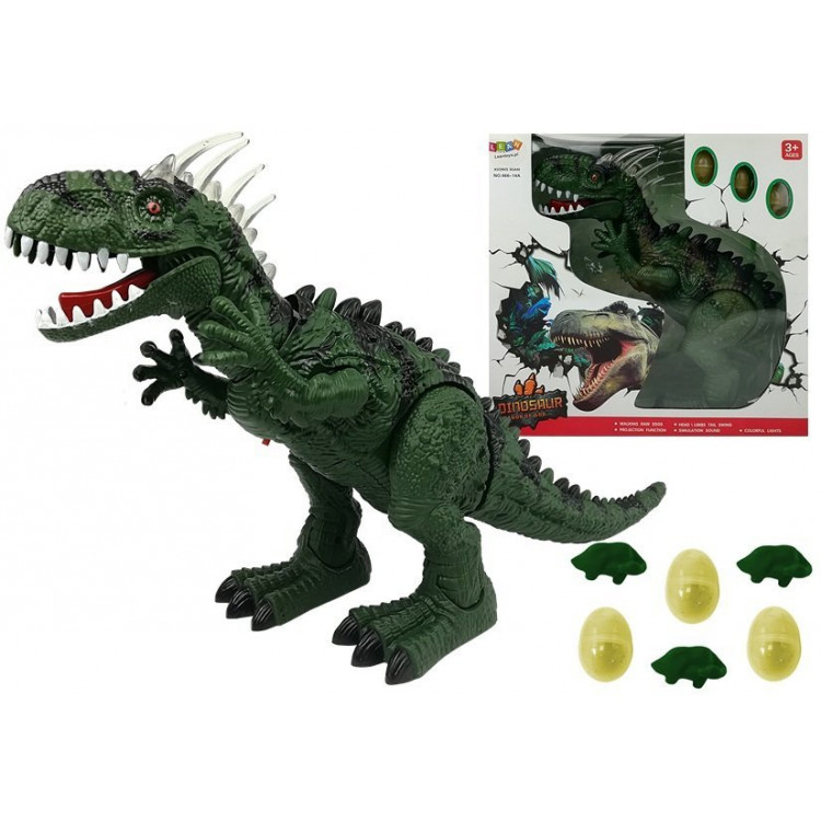Dinosaurus ktorý znáša vajíčka na baterky zelený